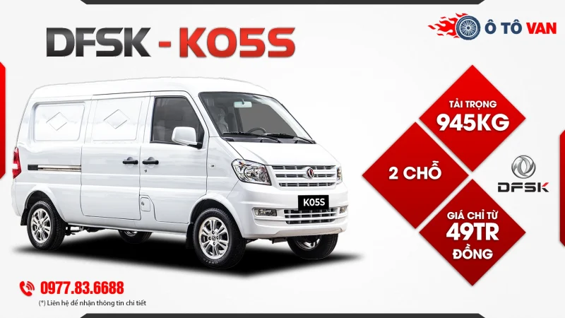 Xe tải van DFSK K05S 2 chỗ 945kg