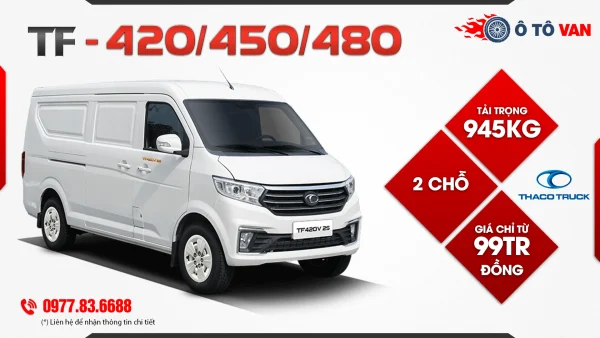 Xe tải van Thaco Frontier 2 chỗ 945kg TF420 – TF450 – TF480