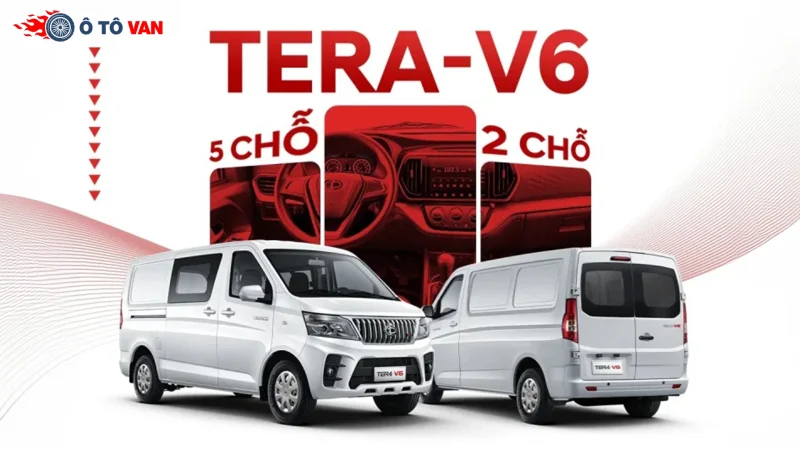 Xe tải van Tera V6 2 chỗ tải trọng 945kg