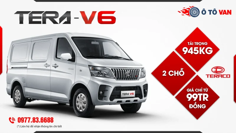 Tera V6 là lựa chọn tối ưu cho các doanh nghiệp cần một chiếc xe van chở hàng nhỏ gọn
