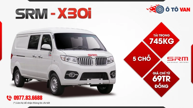 Xe tải van SRM X30i 5 chỗ là bản nâng cấp hoàn toàn mới của xe van SRM X30 Xe tải van SRM X30i 5 chỗ là bản nâng cấp hoàn toàn mới của xe van SRM X30
