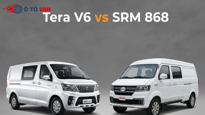 So sánh xe tải van Tera V6 5 chỗ với xe SRM 868 5 chỗ